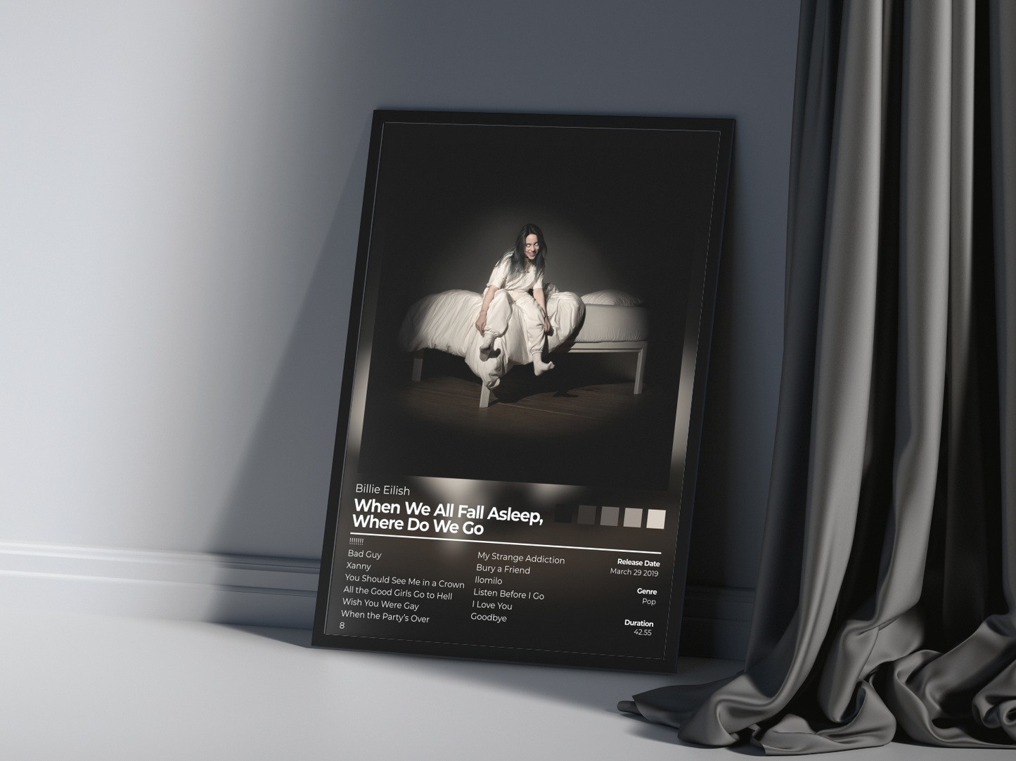 When We All Fall Asleep, Where Do We Go Album Cover Print | Billie Eillish Album Print