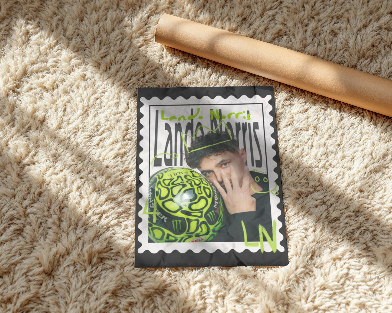 Lando Norris Poster - Formula 1 Poster - Lando Norris Wall Art - Lando norris Stamp Poster