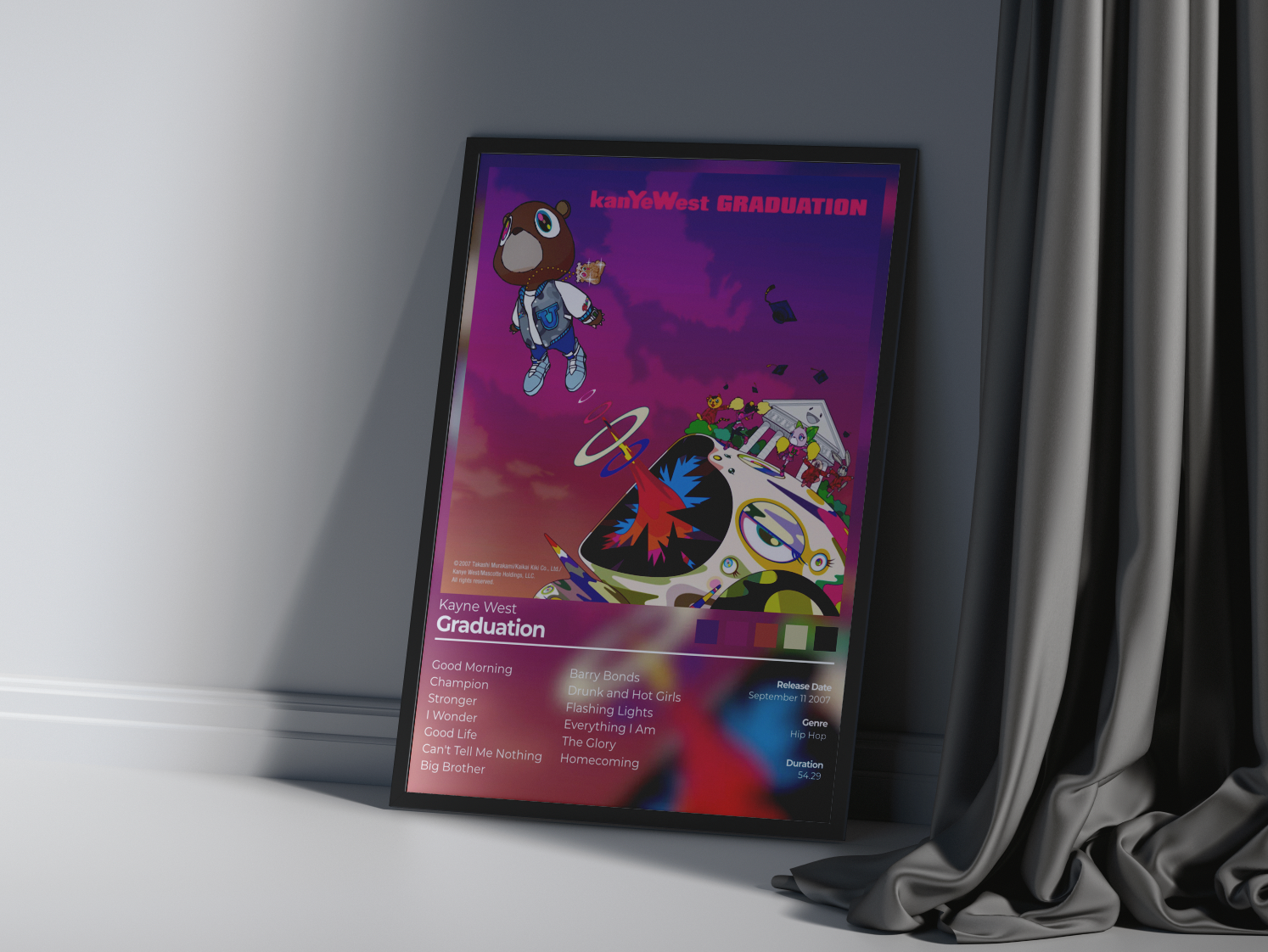 Graduation Album Cover Print - Kanye West Poster