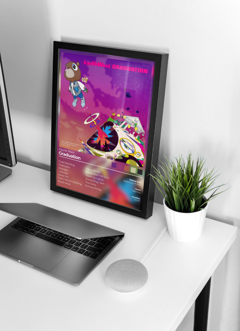 Graduation Album Cover Print - Kanye West Poster