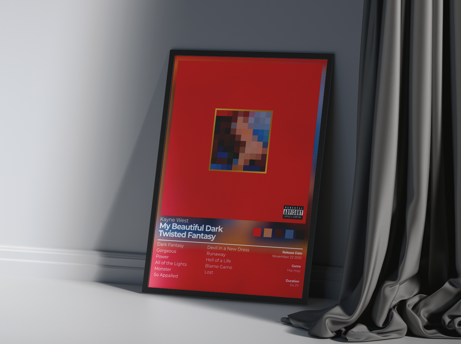 My Beautiful Dark Twisted Fantasy Album Cover Print - Kanye West Poster