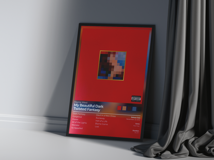 My Beautiful Dark Twisted Fantasy Album Cover Print - Kanye West Poster