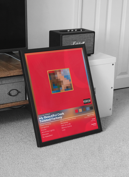 My Beautiful Dark Twisted Fantasy Album Cover Print - Kanye West Poster