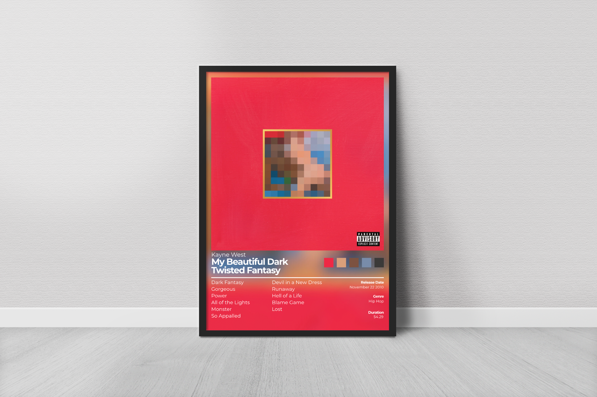 My Beautiful Dark Twisted Fantasy Album Cover Print - Kanye West Poster
