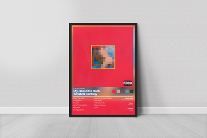 My Beautiful Dark Twisted Fantasy Album Cover Print - Kanye West Poster