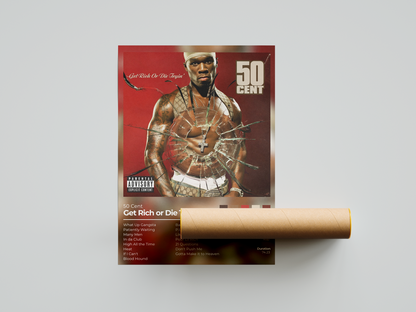 Get Rich or Die Tryin' Album Cover Print - 50 Cent Poster