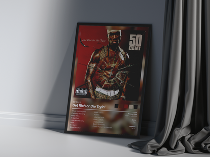 Get Rich or Die Tryin' Album Cover Print - 50 Cent Poster