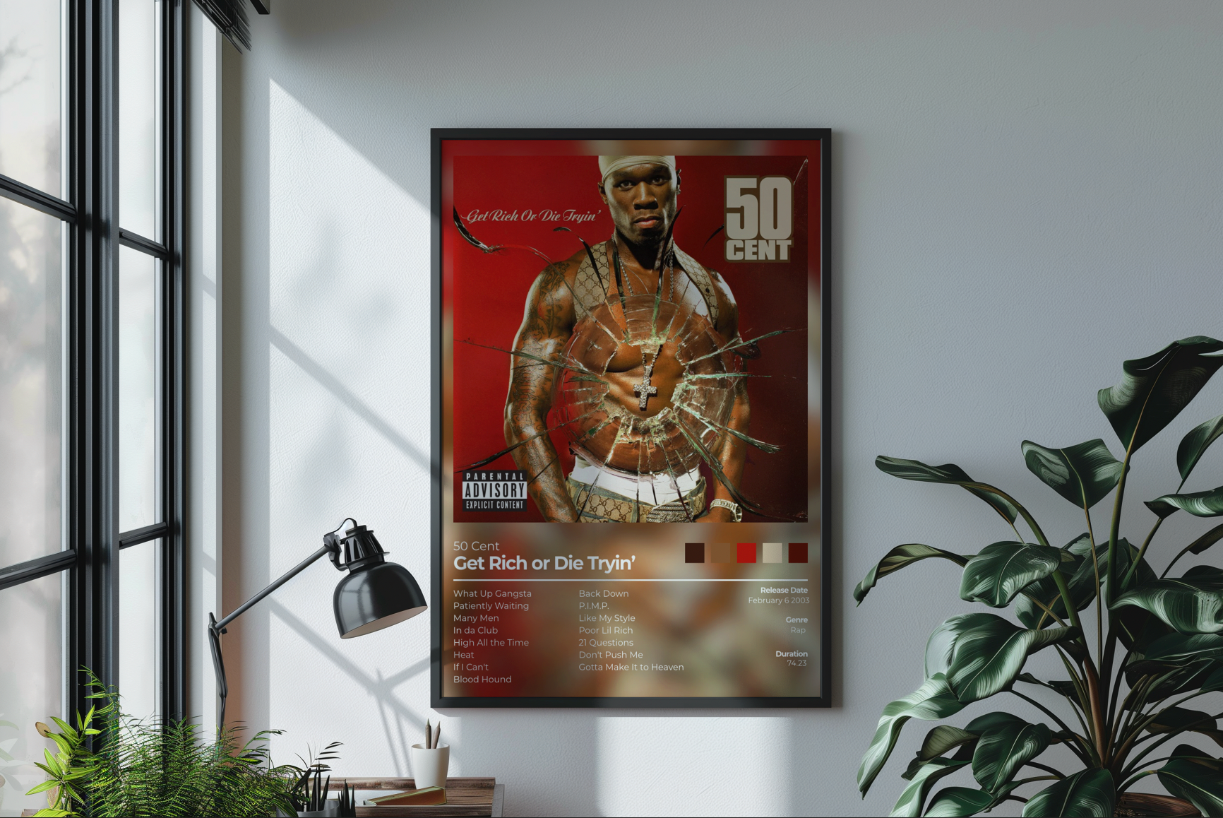Get Rich or Die Tryin' Album Cover Print - 50 Cent Poster