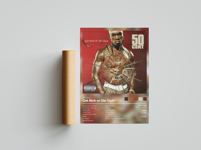 Get Rich or Die Tryin' Album Cover Print - 50 Cent Poster
