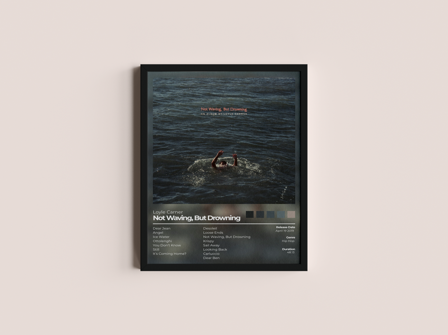 Not Waving, But Drowning Album Cover Print - Loyle Carner Poster
