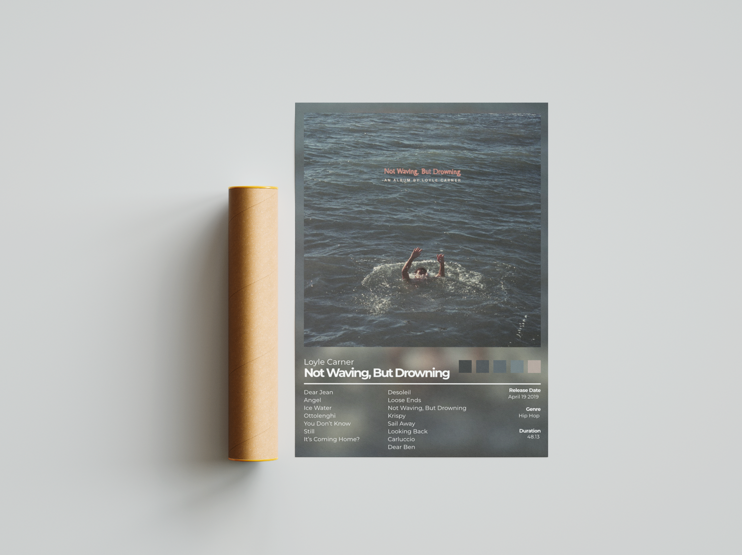 Not Waving, But Drowning Album Cover Print - Loyle Carner Poster