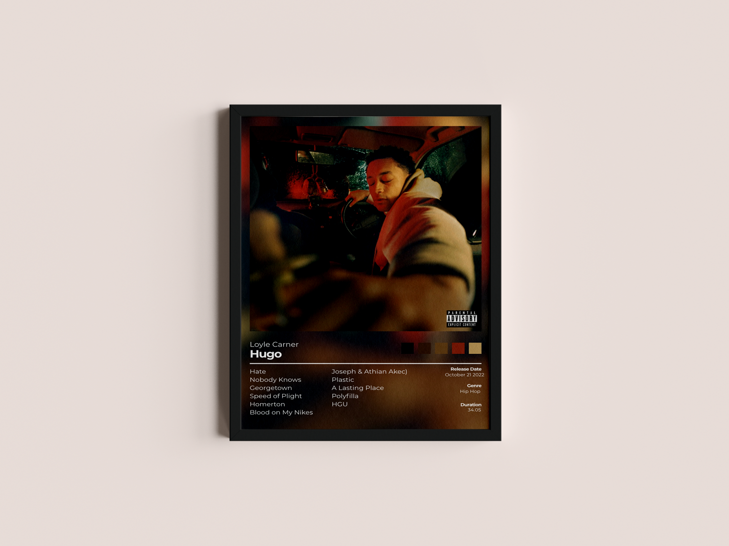 Hugo Album Cover Print - Loyle Carner Poster