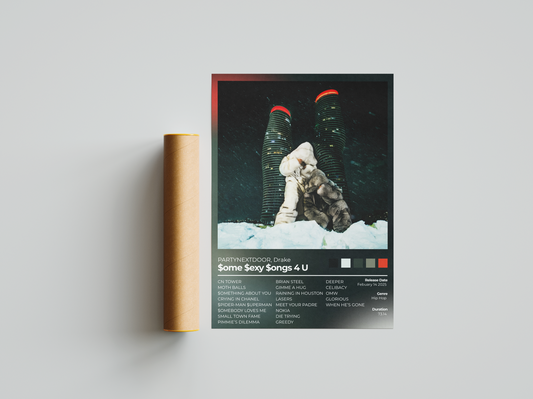 $ome $exy $ongs 4 U Album Cover Print - PARTYNEXTDOOR, Drake Poster