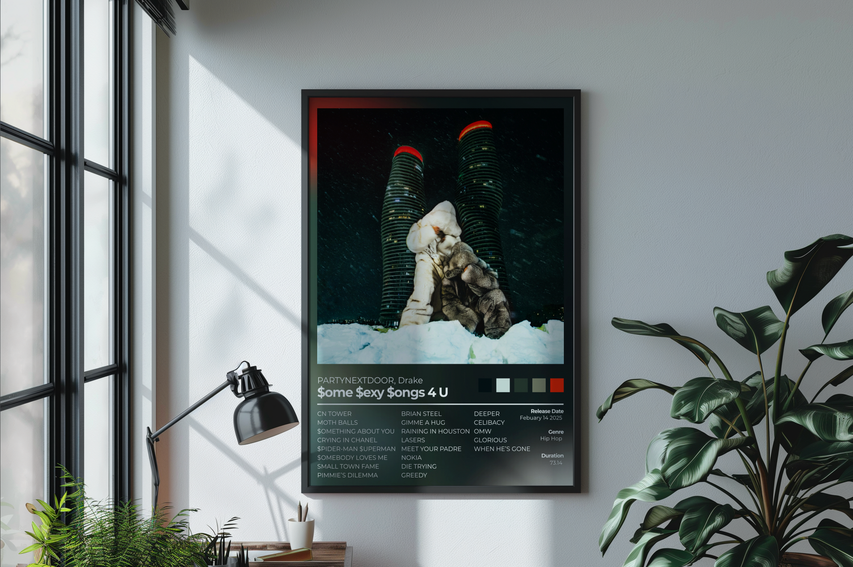 $ome $exy $ongs 4 U Album Cover Print - PARTYNEXTDOOR, Drake Poster