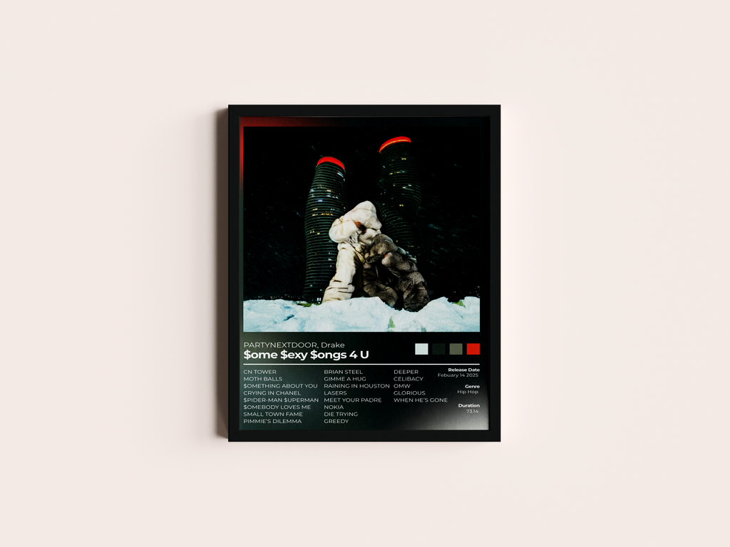 $ome $exy $ongs 4 U Album Cover Print - PARTYNEXTDOOR, Drake Poster