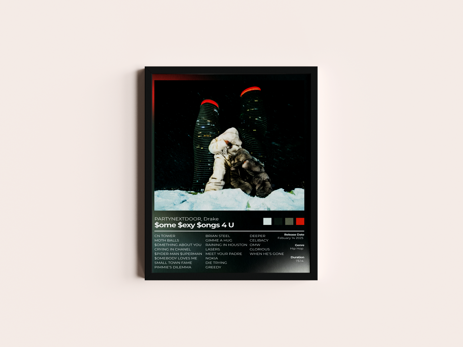 $ome $exy $ongs 4 U Album Cover Print - PARTYNEXTDOOR, Drake Poster