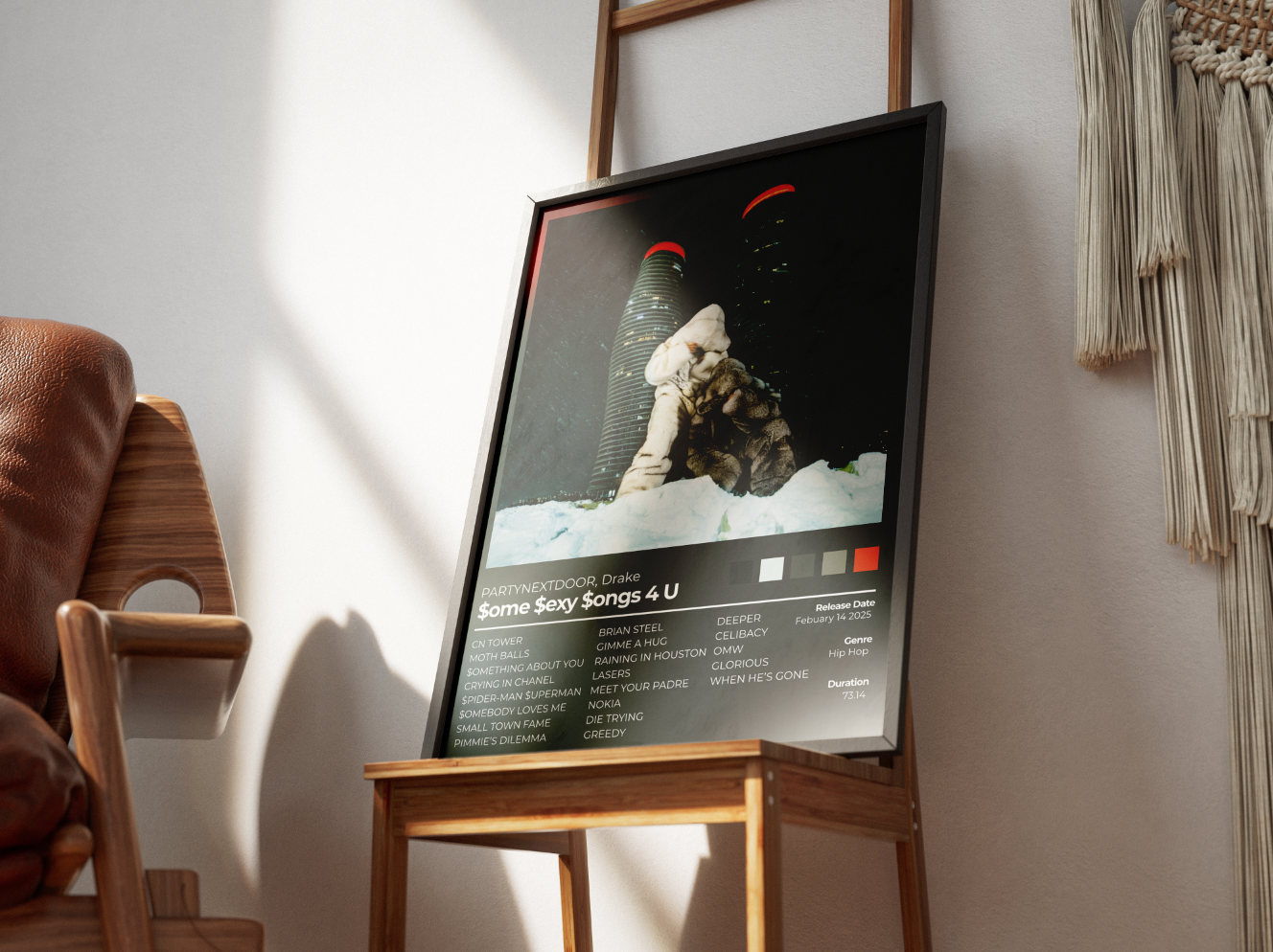 $ome $exy $ongs 4 U Album Cover Print - PARTYNEXTDOOR, Drake Poster