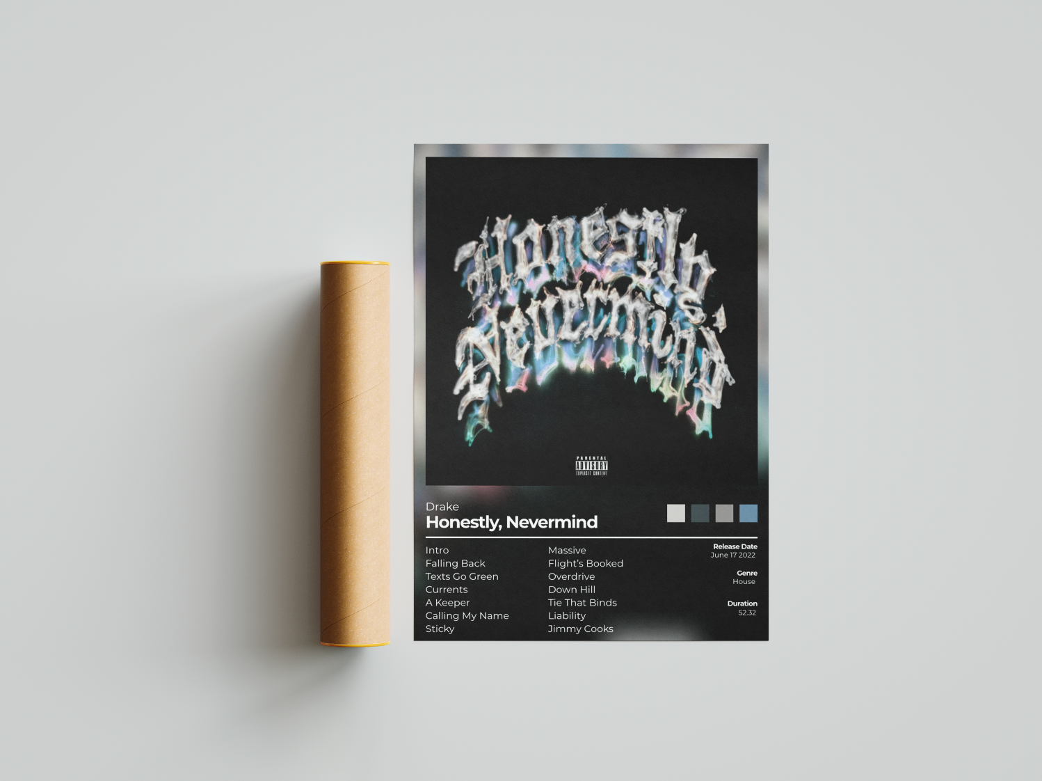 Honestly, NeverMind Album Cover Print - Drake Poster