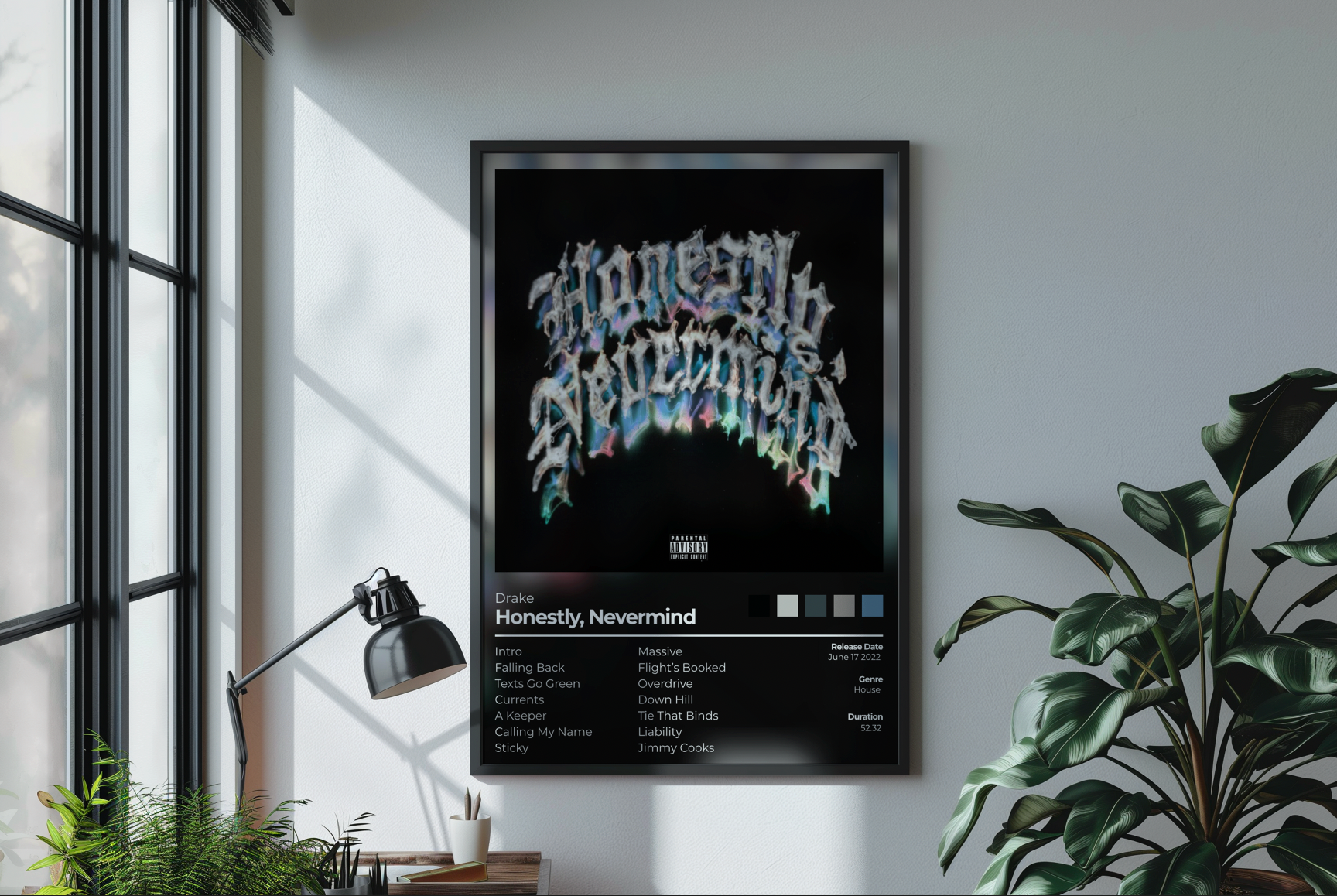 Honestly, NeverMind Album Cover Print - Drake Poster