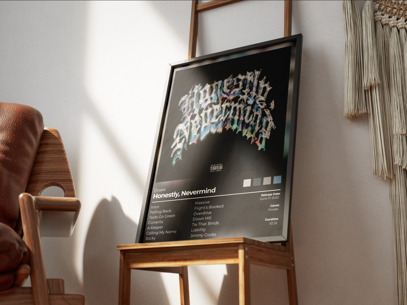 Honestly, NeverMind Album Cover Print - Drake Poster