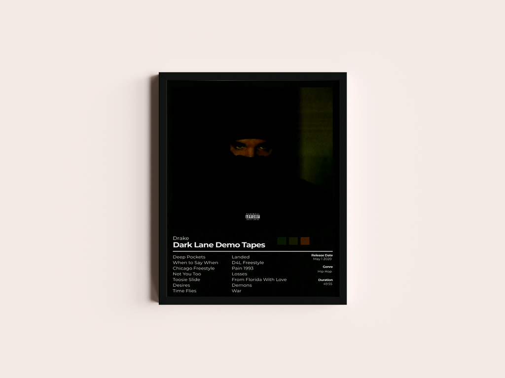 Dark Lane Demo Tapes Album Cover Print - Drake Poster