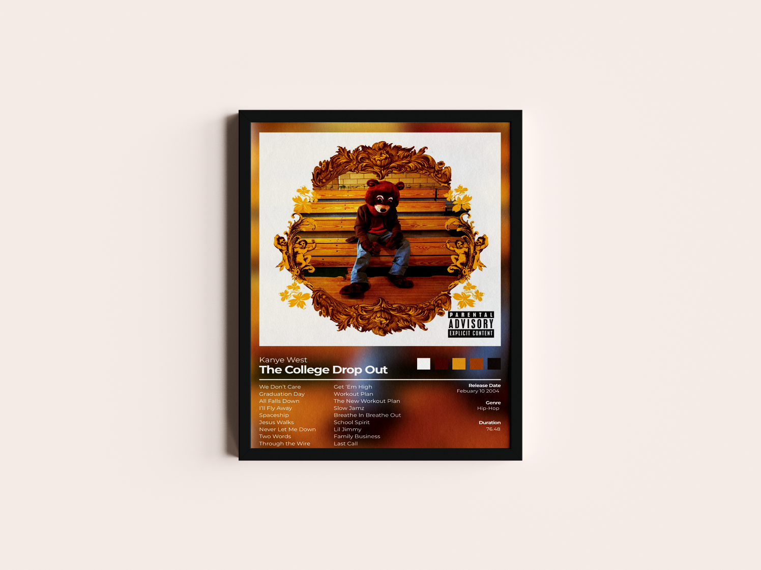 The College Drop Out Album Cover Print - Kanye West Poster