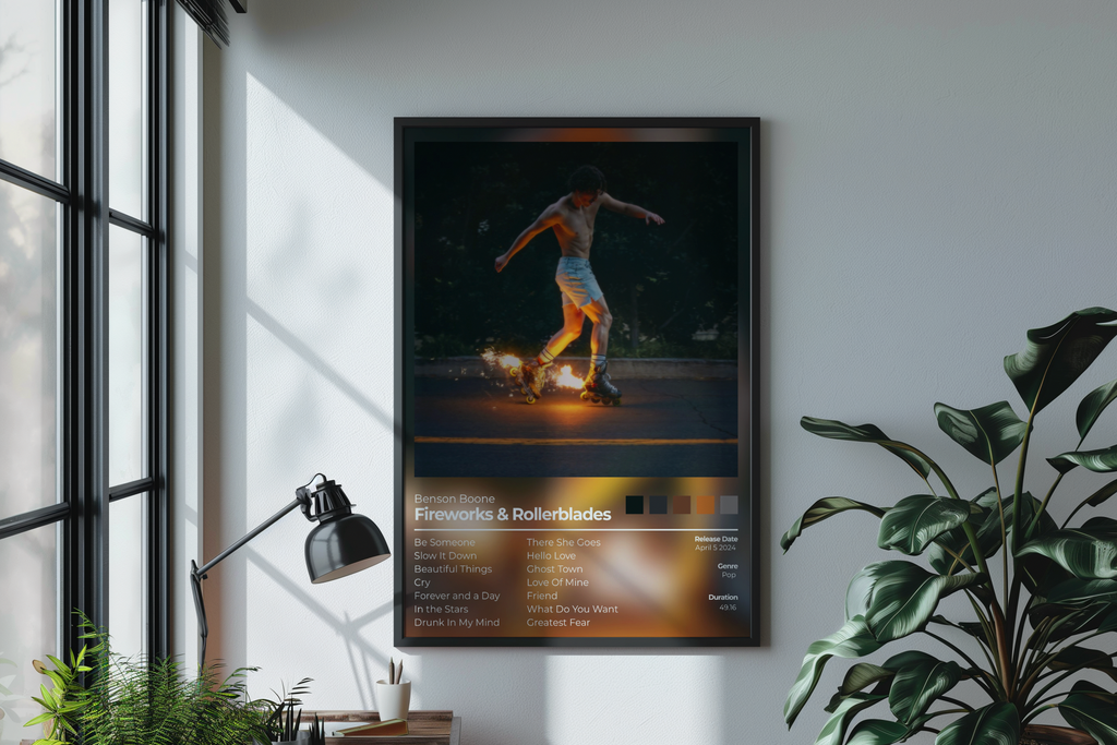 Firework's & RollerbladesAlbum Cover Print - Benson Boone Poster