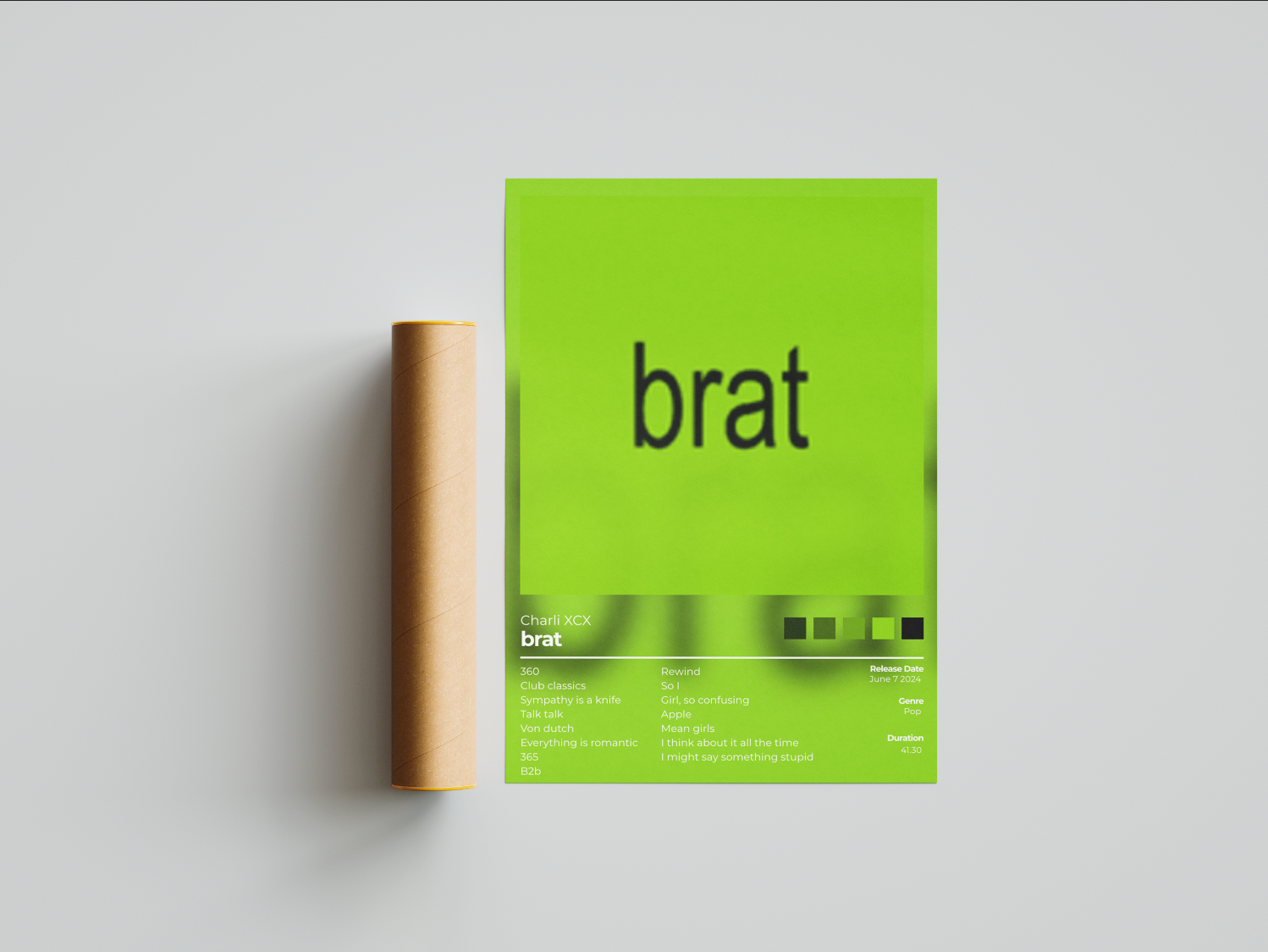 Brat Album Cover Print - Charlie XCX Poster