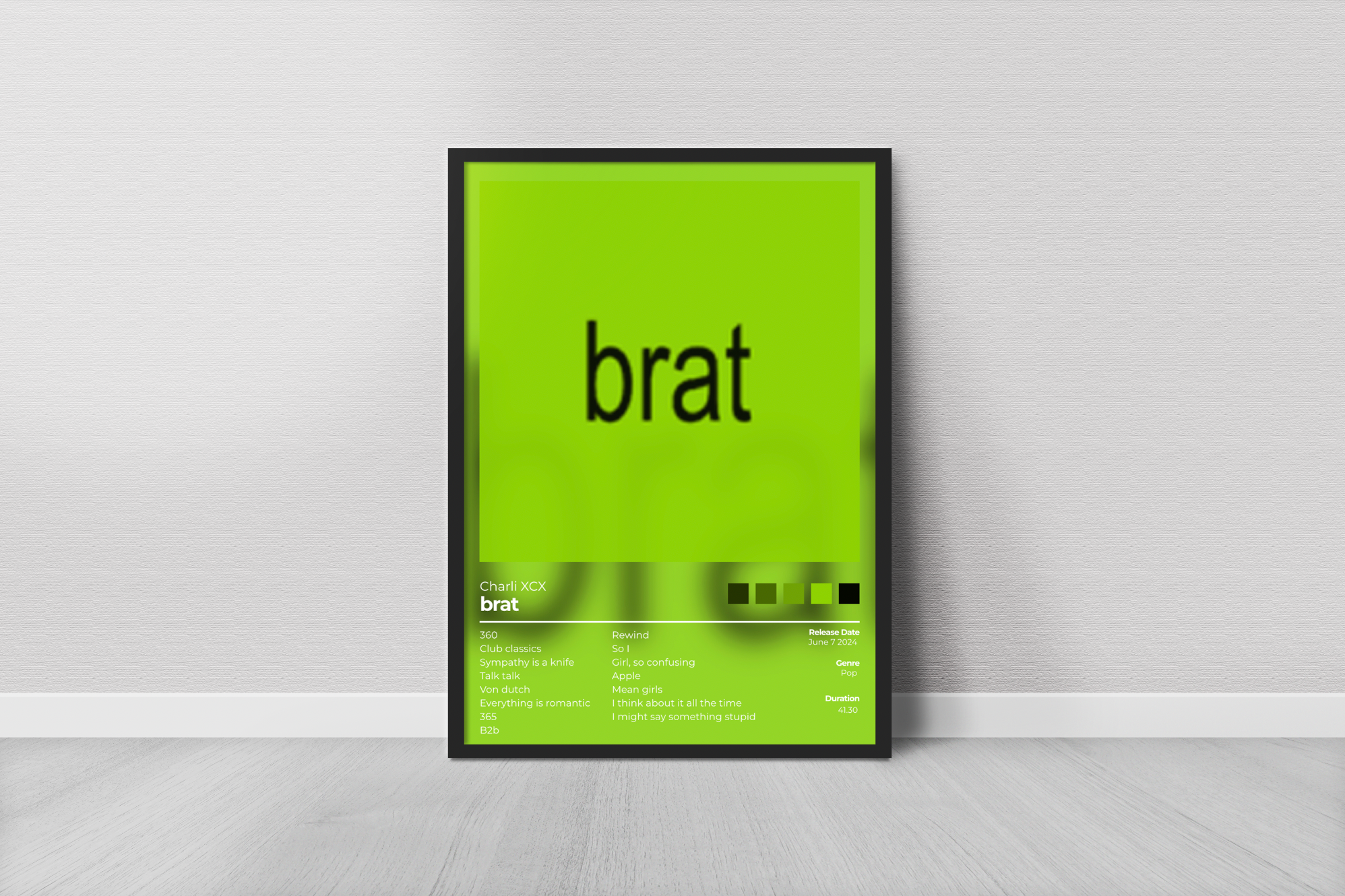 Brat Album Cover Print - Charlie XCX Poster