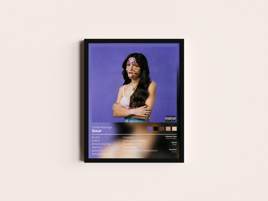 Sour Album Cover Print - Olivia Rodrigo Poster
