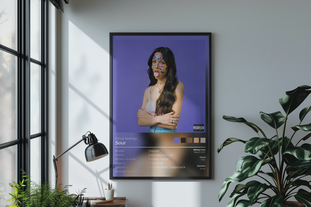 Sour Album Cover Print - Olivia Rodrigo Poster