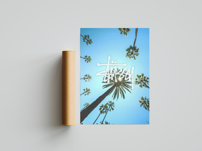 Stussy Palm Tree Print - Bedroom Poster