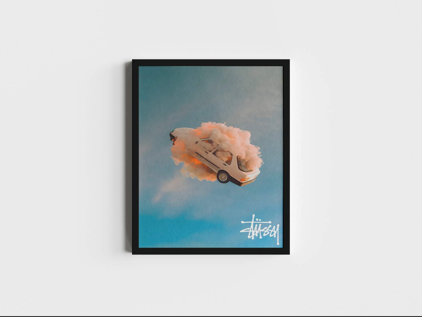 Stussy Exploding Car Print - Bedroom Poster