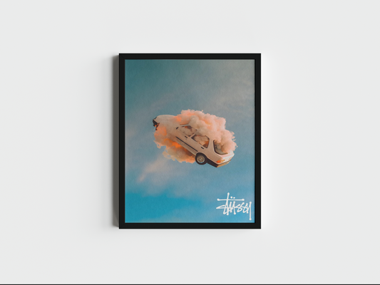 Stussy Exploding Car Print - Bedroom Poster