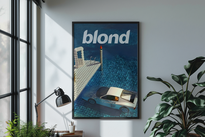 Blond Album Car in Water Print - Bedroom Poster