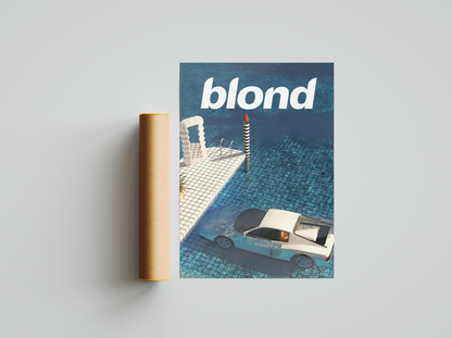 Blond Album Car in Water Print - Bedroom Poster