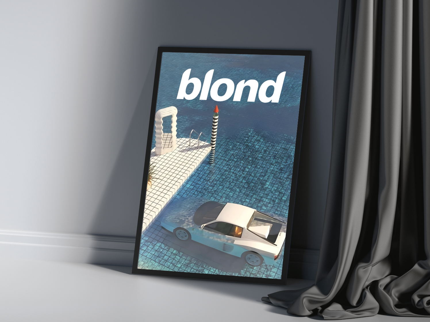 Blond Album Car in Water Print - Bedroom Poster