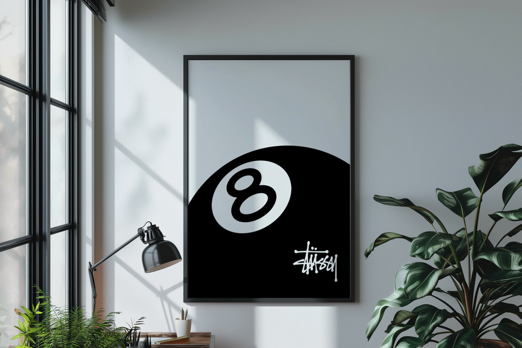 8 Ball Stussy Print - Bedroom Poster