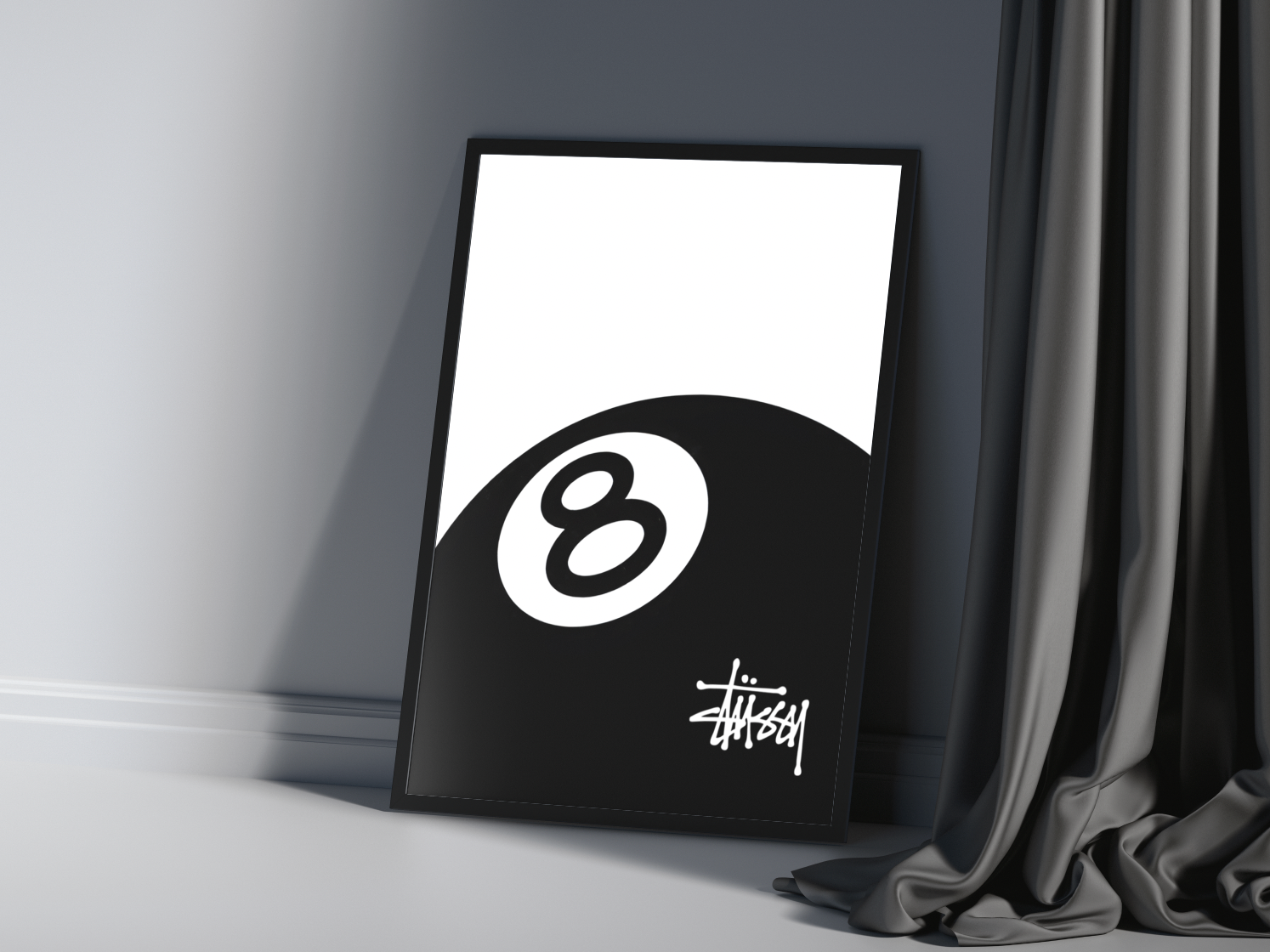 8 Ball Stussy Print - Bedroom Poster