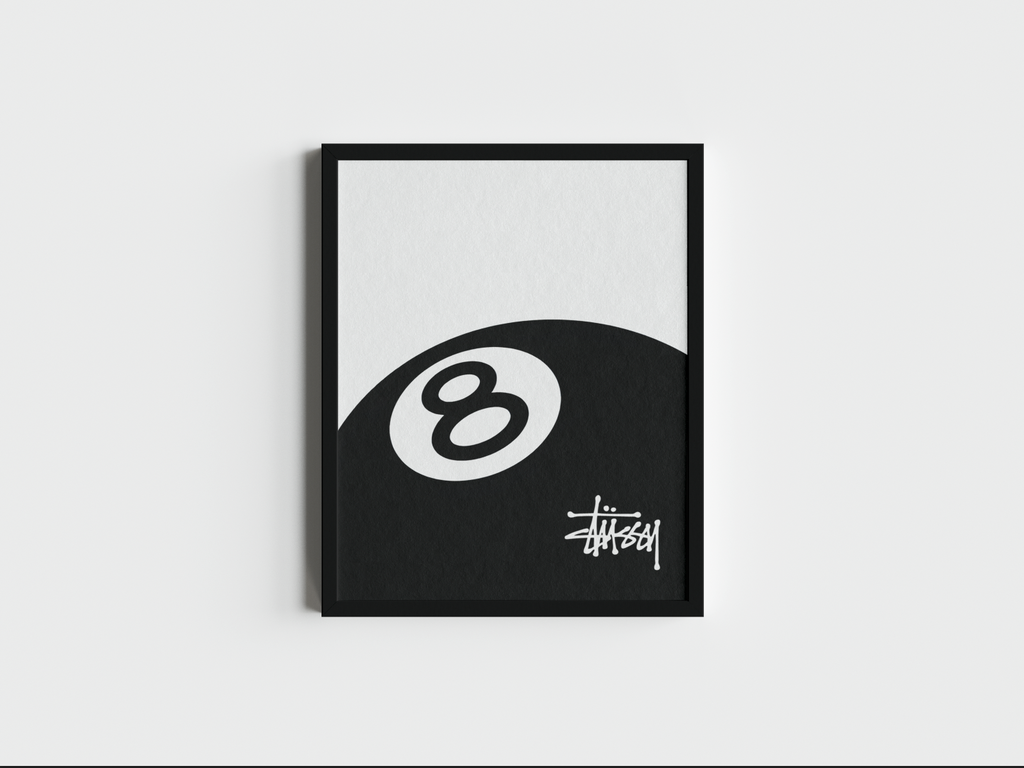8 Ball Stussy Print - Bedroom Poster
