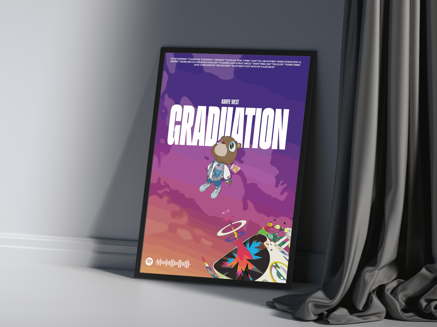 Kanye West Graduation Album Cover Print | Graduation Text Print
