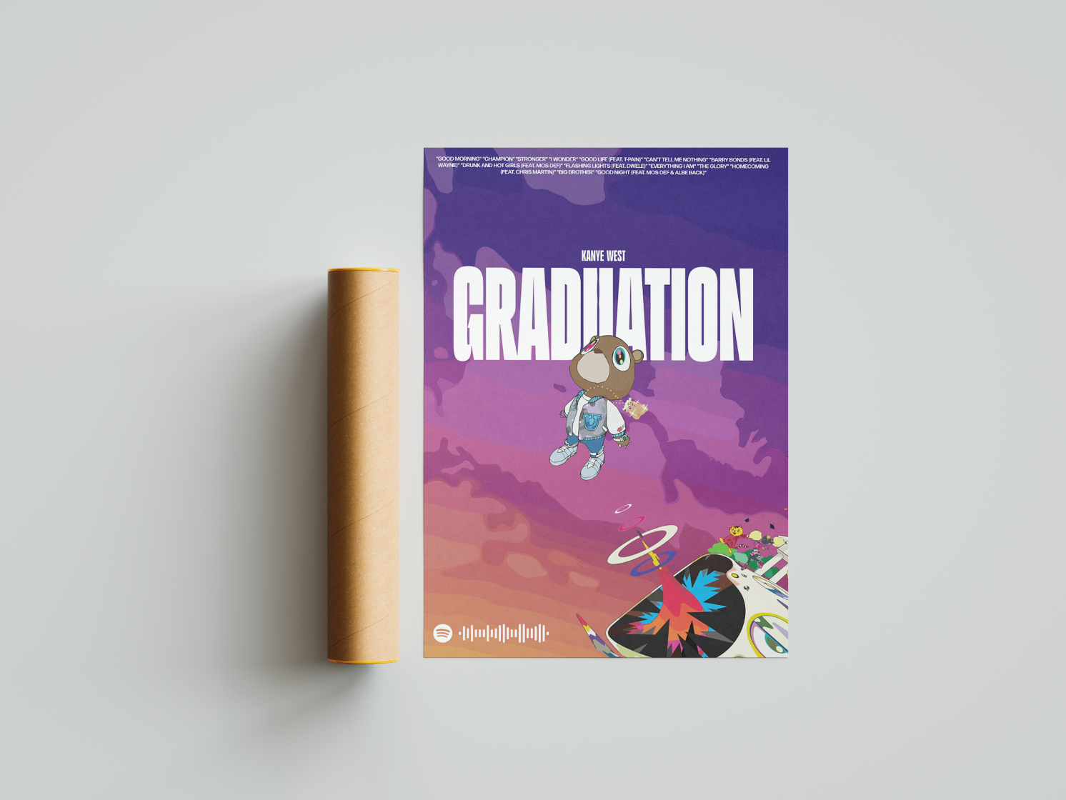 Kanye West Graduation Album Cover Print | Graduation Text Print
