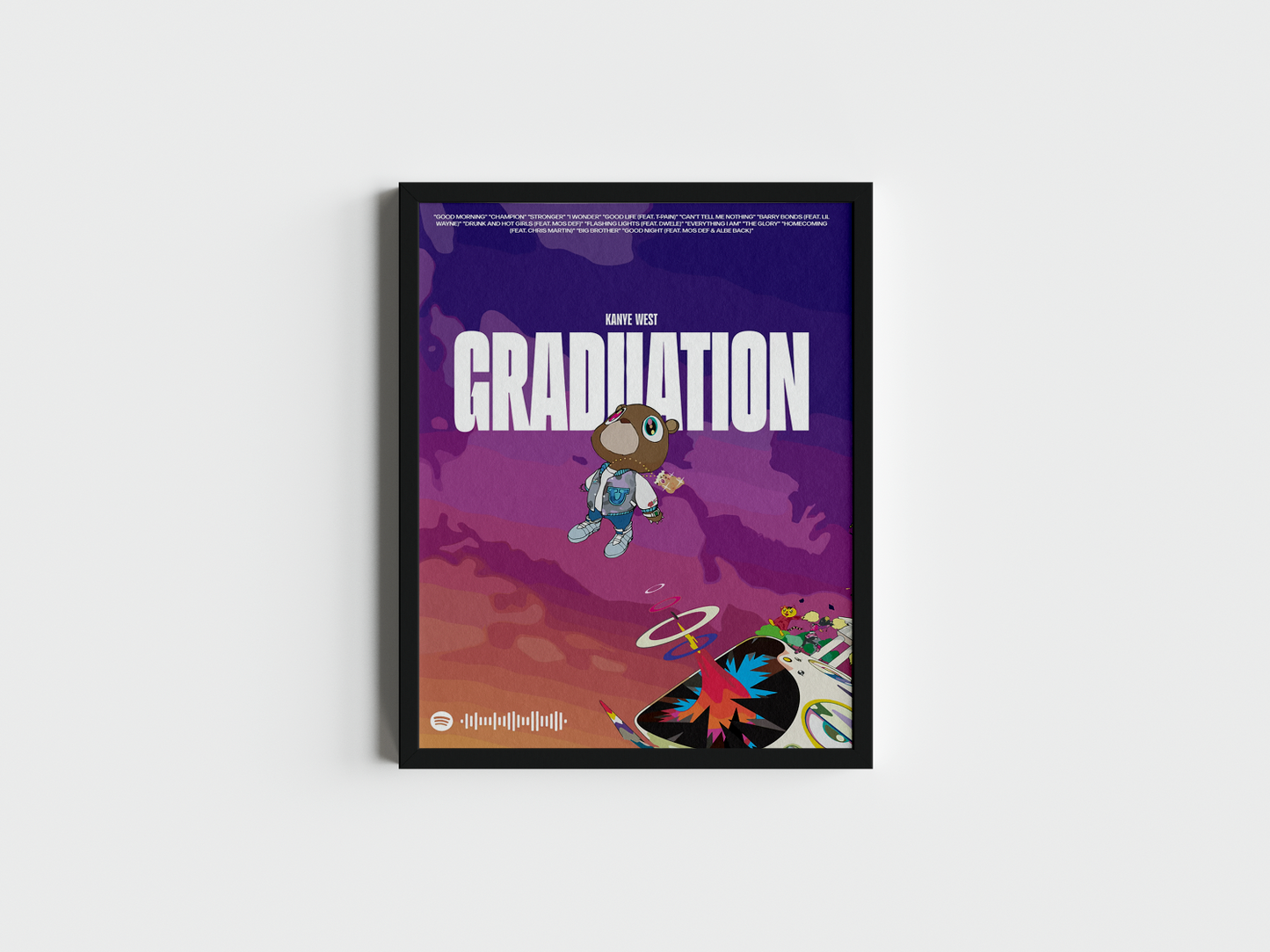 Kanye West Graduation Album Cover Print | Graduation Text Print