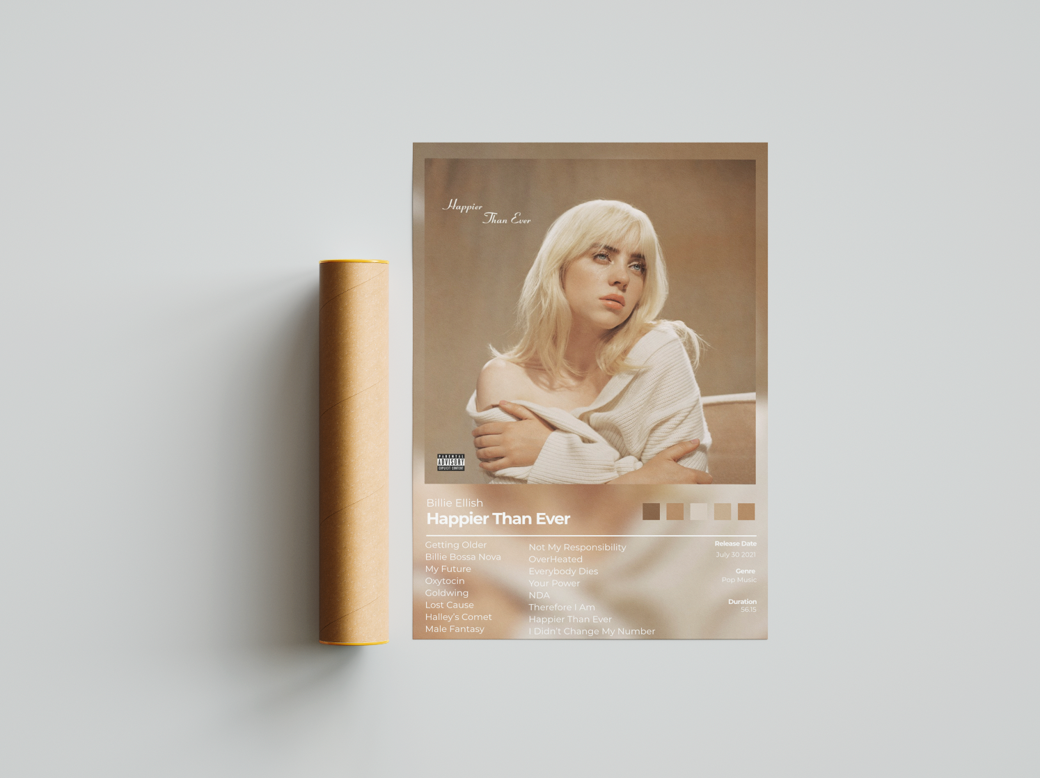 Happier Than Ever Album Cover Print | Billie Eillish Album Print