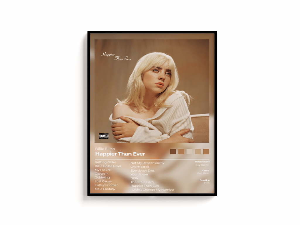 Happier Than Ever Album Cover Print | Billie Eillish Album Print