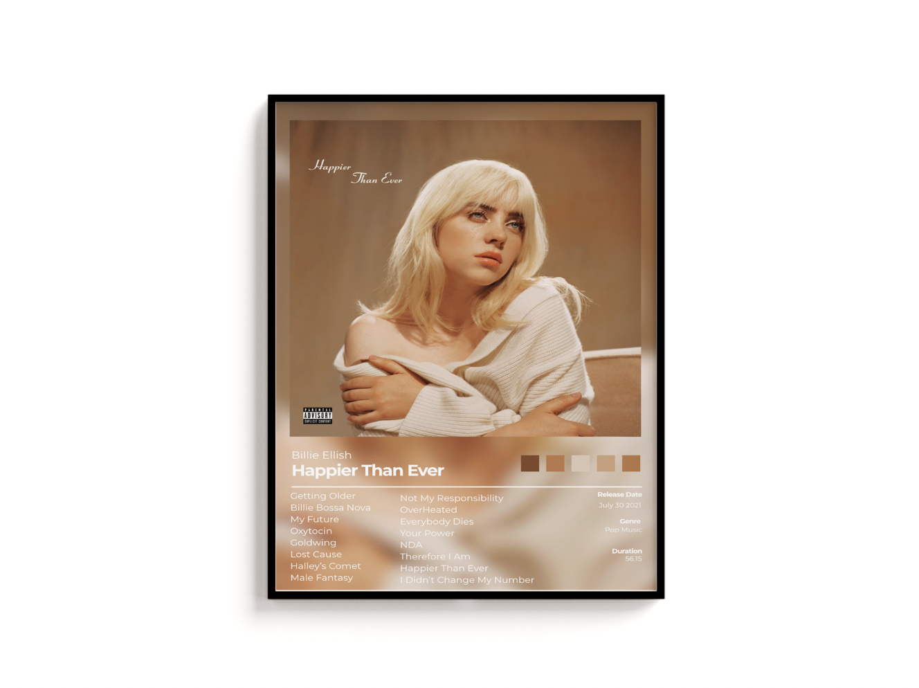 Happier Than Ever Album Cover Print | Billie Eillish Album Print