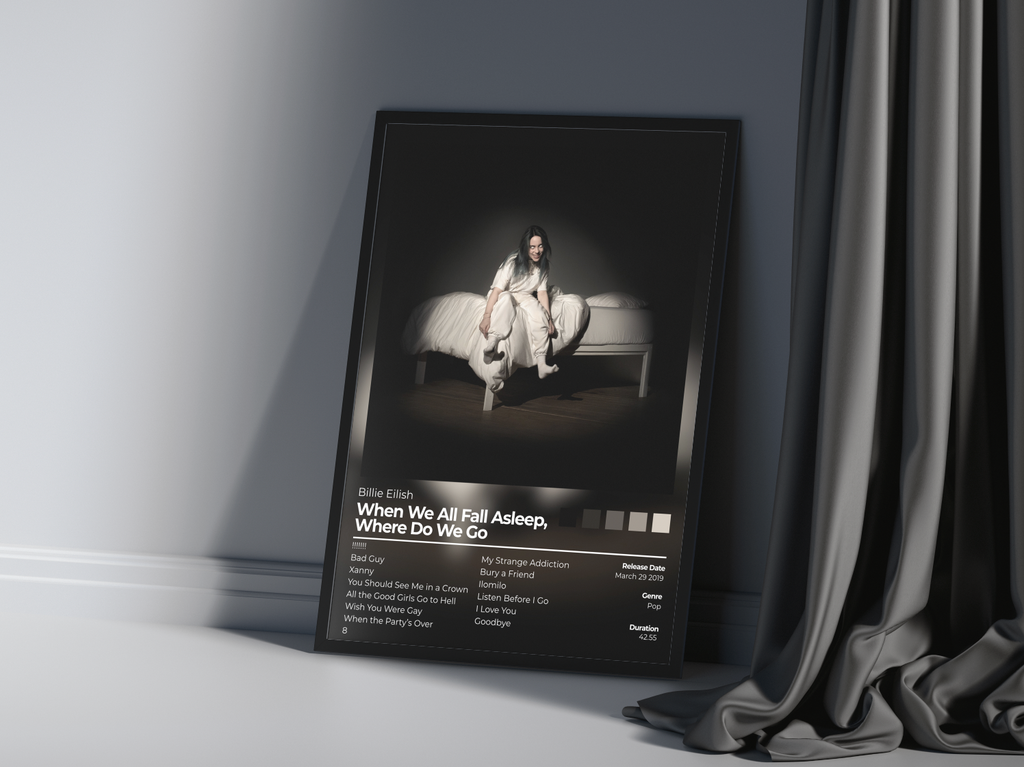 When We All Fall Asleep, Where Do We Go Album Cover Print | Billie Eillish Album Print