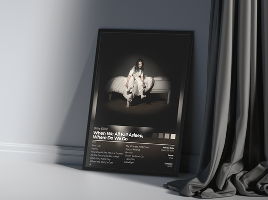 When We All Fall Asleep, Where Do We Go Album Cover Print | Billie Eillish Album Print