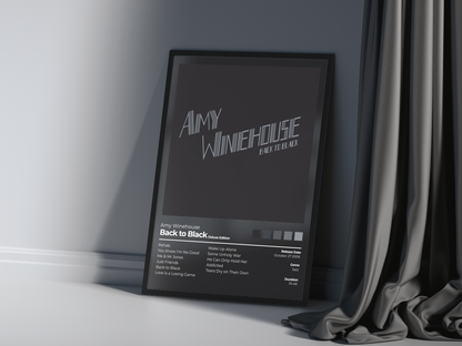Back to Black Album Cover Print | Amy Winehouse Album Print