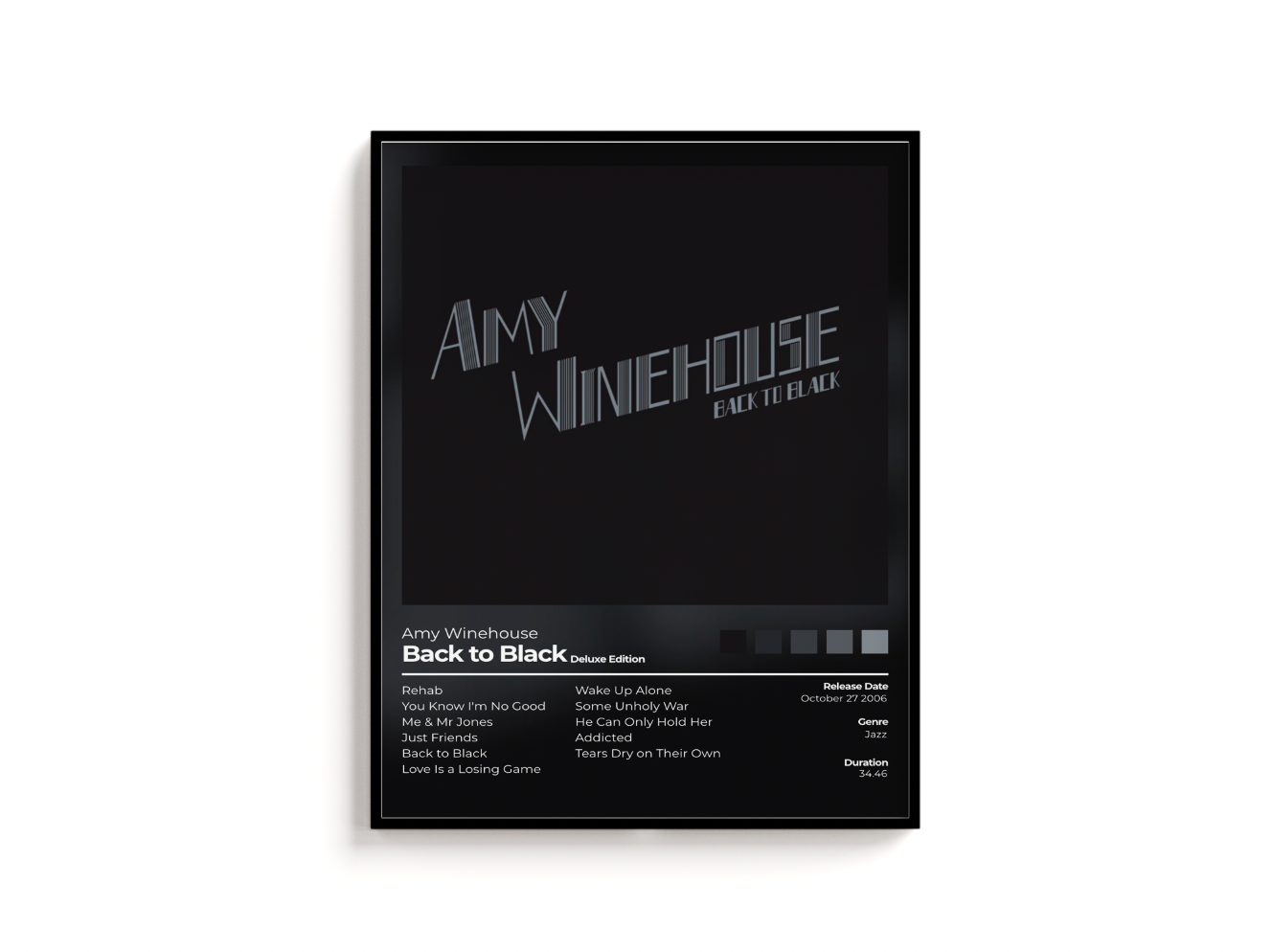 Back to Black Album Cover Print | Amy Winehouse Album Print